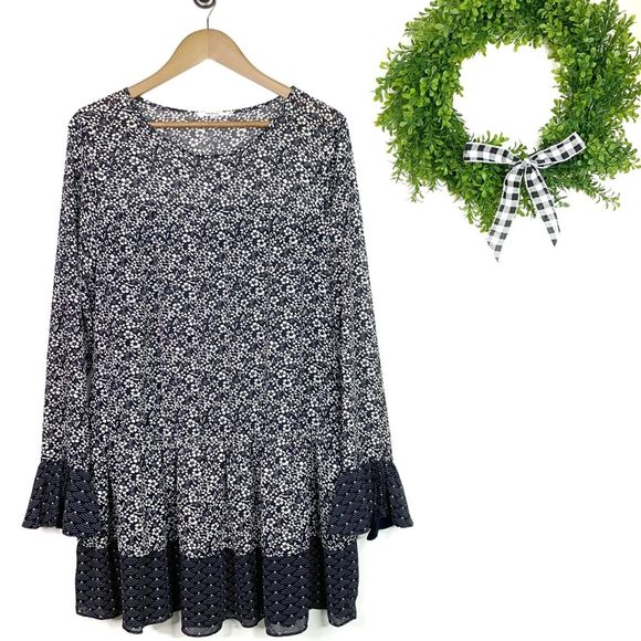 Tularosa Navy Floral Berkeley Shift Dress M - Picture 4 of 9